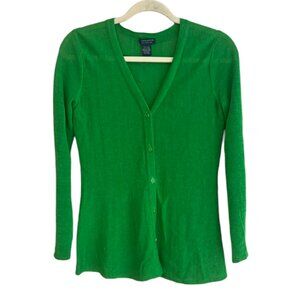 Women's Doncaster Collection Linen Blend Green Cardigan‎ Size XS
